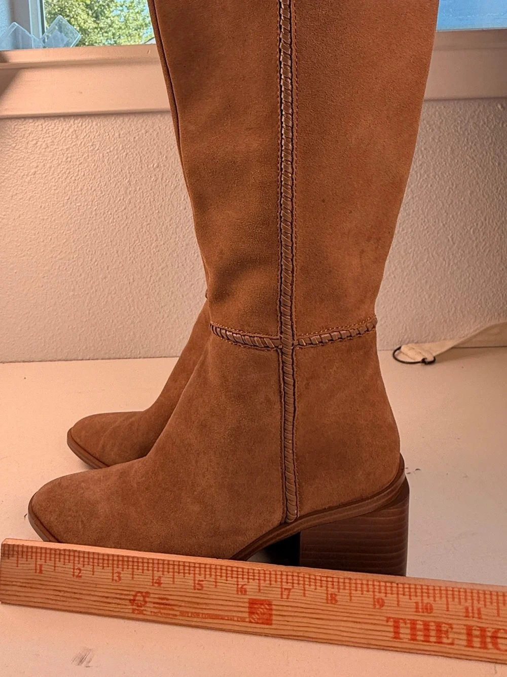 Vince Camuto Kalee Brown Suede Knee High Block Heel Boots Size 8.5 tall boots